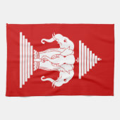 Erawan Three Headed Elephant Lao / Laos Flag Handtuch (Horizontal)