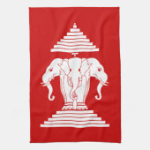 Erawan Three Headed Elephant Lao / Laos Flag Handtuch (Vertikal)