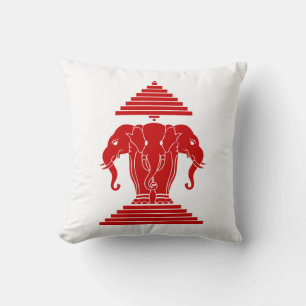 Erawan Three Headed Elephant Lao / Laos Flag Kissen