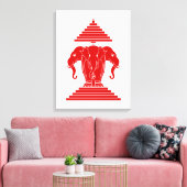 Erawan Three Headed Elephant Lao / Laos Flag Leinwanddruck (Insitu (Wohnzimmer))