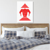 Erawan Three Headed Elephant Lao / Laos Flag Leinwanddruck (Insitu (Schlafzimmer))
