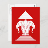 Erawan Three Headed Elephant Lao / Laos Flag Postkarte (Vorne/Hinten)