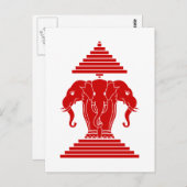 Erawan Three Headed Elephant Lao / Laos Flag Postkarte (Vorne/Hinten)