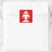 Erawan Three Headed Elephant Lao / Laos Flag Quadratischer Aufkleber (Tasche)