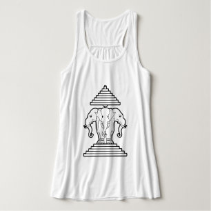 Erawan Three Headed Elephant Lao / Laos Flag Tank Top
