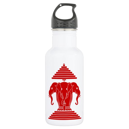 Erawan Three Headed Elephant Lao / Laos Flag Trinkflasche (Vorderseite)