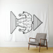 Erawan Three Headed Elephant Lao / Laos Flag Wandteppich (Beispiel (Horizontal))