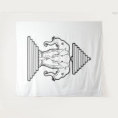 Erawan Three Headed Elephant Lao / Laos Flag Wandteppich (Vorderseite (Horizontal))