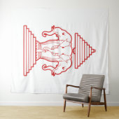 Erawan Three Headed Elephant Lao / Laos Flag Wandteppich (Beispiel (Horizontal))