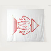 Erawan Three Headed Elephant Lao / Laos Flag Wandteppich (Vorderseite (Horizontal))