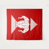 Erawan Three Headed Elephant Lao / Laos Flag Wandteppich (Vorderseite (Horizontal))