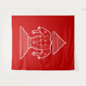 Erawan Three Headed Elephant Lao / Laos Flag Wandteppich (Vorderseite (Horizontal))