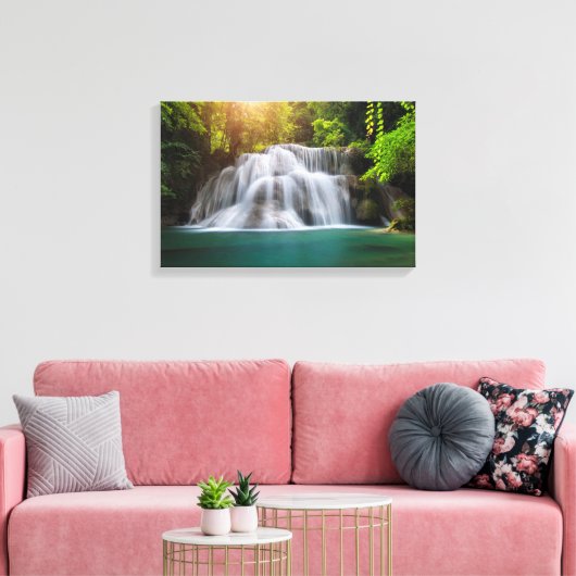 Erawan Waterfall | Kanjanaburi Thailand Leinwanddruck (Insitu (Wohnzimmer))