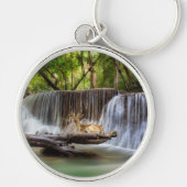 Erawan Waterfall with Deer Relaxing     Schlüsselanhänger (Vorne)