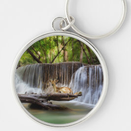 Erawan Waterfall with Deer Relaxing     Schlüsselanhänger