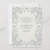 Erb botanische Bögen Rahmen Elegante Hochzeit Einladung (Rückseite)