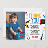 Erbauer Geburtstag Danke Karte, Tools Danke Einladung (Vorderseite)