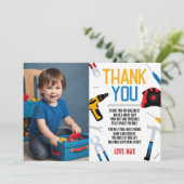 Erbauer Geburtstag Danke Karte, Tools Danke Einladung (Stehend Vorderseite)