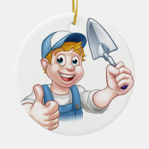 Erbauer-Maurer-Bauarbeitertrowel-Werkzeug Keramik Ornament