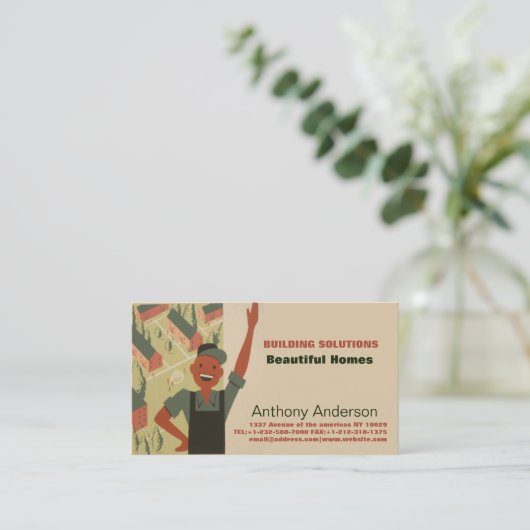 Erbauer und Gärtner Visitenkarte (Stehend Vorderseite)