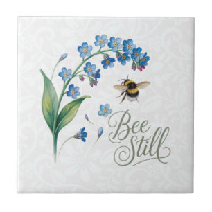 Erbe Botanische Aquarell-Blumen von Bee Still Fliese