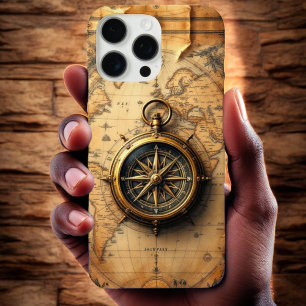 Erbe des Navigators: World Map Compass iPhone 16 Pro Max Hülle
