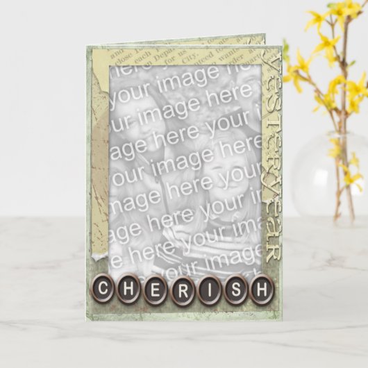 Erbe Foto Gruß Karte (Gelbe Blume)