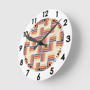 Erbe Gitter Quilt nahtloses Muster Runde Wanduhr