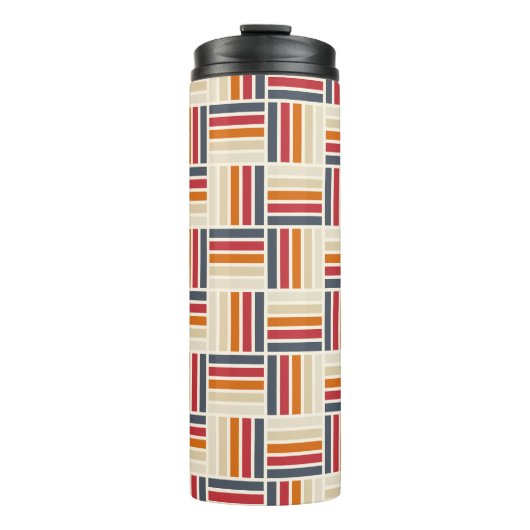 Erbe Gitter Quilt nahtloses Muster Thermosbecher (Vorderseite)