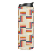 Erbe Gitter Quilt nahtloses Muster Thermosbecher (Nach links gedreht)
