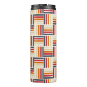 Erbe Gitter Quilt nahtloses Muster Thermosbecher (Rückseite)