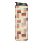 Erbe Gitter Quilt nahtloses Muster Thermosbecher (Nach rechts gedreht)