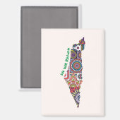 Erbe innerhalb der Karte Palästinas Magnet (Vorderseite/Rückseite)