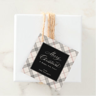 ERBE   Neutrales Tartan-Weihnachten Geschenkanhänger
