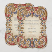 Erbe | Renaissance Barocke Hochzeit mit Ornamenten Einladung (Vorne/Hinten)