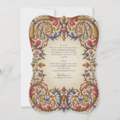 Erbe | Renaissance Barocke Hochzeit mit Ornamenten Einladung (Rückseite)