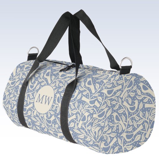 Erbe Vögel Monogramm Anfangsbuchstaben Personalisi Duffle Bag