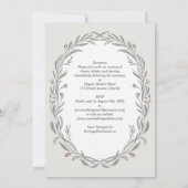 Erbhandgezeichnete Botanische Elegante Hochzeit Einladung (Rückseite)