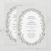 Erbhandgezeichnete Botanische Elegante Hochzeit Einladung (Vorne/Hinten)