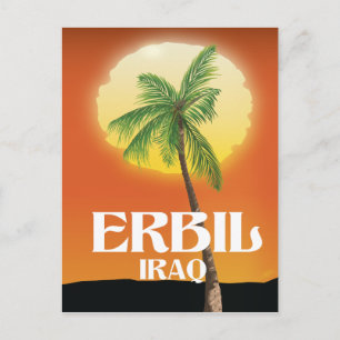 Erbil Irak Reiseplakat Postkarte