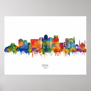 Erbil Irak Skyline Poster