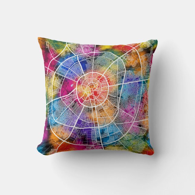 Erbil Iraq City Map Kissen (Vorderseite)