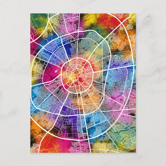 Erbil Iraq City Map Postkarte (Vorderseite)