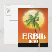 Erbil Iraq Travel Poster Postkarte (Vorne/Hinten)