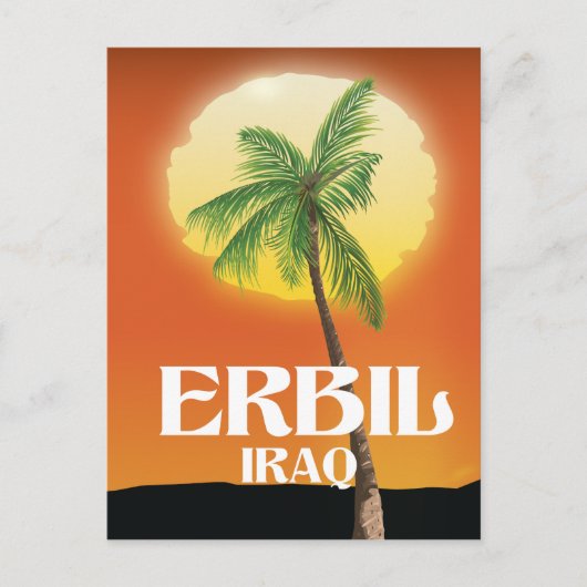 Erbil Iraq Travel Poster Postkarte (Vorderseite)