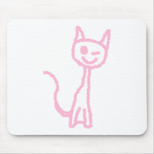 Erblassen Sie - die rosa Katze und blinzeln Mousepad