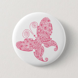 Erblassen Sie - rosa Schmetterlings-Knopf Button