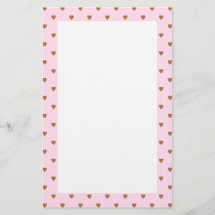 Erblassen Sie - rosa und braunes Herzmuster Briefpapier