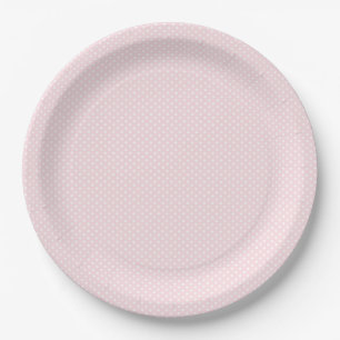 Erblassen Sie - rosa und weißen Minipunkt Pappteller