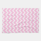 Erblassen Sie - rosa und weißes Zickzack-Muster Handtuch (Horizontal)